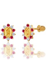 remarkable little July rubby birthstone earrings for babies and kids